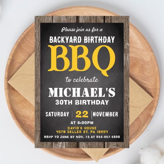 Invitation à une fête d'anniversaire BBQ dans la c
