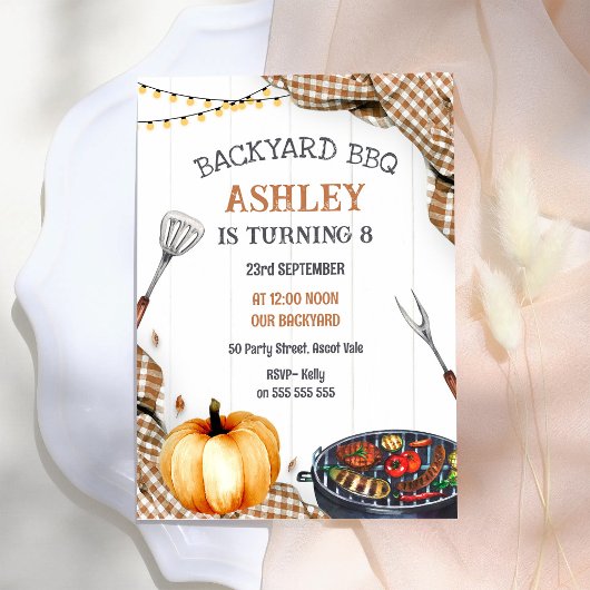 Invitation à une fête d'anniversaire BBQ dans la c