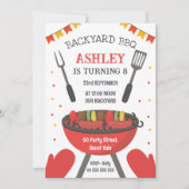 Invitation à une fête d'anniversaire BBQ dans la c (Devant)