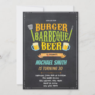 Invitation à une fête d'anniversaire bière et barb