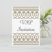 Invitation à une fête d'anniversaire Blanc Or VIP (Debout devant)