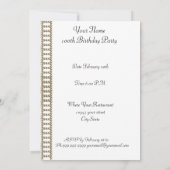 Invitation à une fête d'anniversaire Blanc Or VIP (Dos)