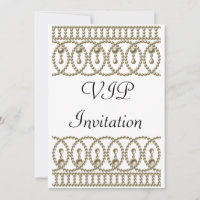 Invitation à une fête d'anniversaire Blanc Or VIP