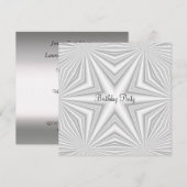 Invitation à une fête d'anniversaire blanche (Devant / Derrière)