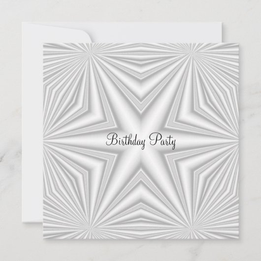 Invitation à une fête d'anniversaire blanche (Devant)