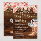 Invitation à une fête d'anniversaire Bottes et cha (Devant / Derrière)