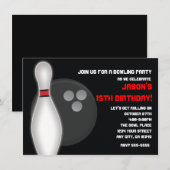 Invitation à une fête d'anniversaire Bowling Bowl (Devant / Derrière)