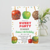 Invitation à une fête d'anniversaire Candy Apple (Debout devant)