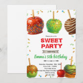 Invitation à une fête d'anniversaire Candy Apple (Devant / Derrière)