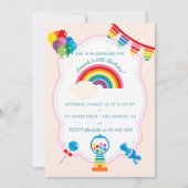 Invitation à une fête d'anniversaire Candy Rainbow (Devant)