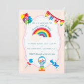 Invitation à une fête d'anniversaire Candy Rainbow (Debout devant)