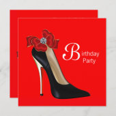 Invitation à une fête d'anniversaire chaussure à t (Devant / Derrière)
