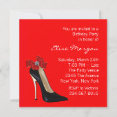 Invitation à une fête d'anniversaire chaussure à t (Dos)