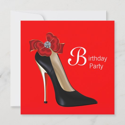 Invitation à une fête d'anniversaire chaussure à t (Devant)