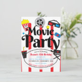 Invitation à une fête d'anniversaire cinéma (Debout devant)