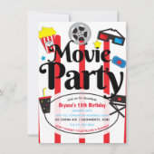 Invitation à une fête d'anniversaire cinéma (Devant)
