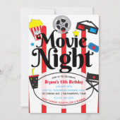 Invitation à une fête d'anniversaire cinéma (Devant)