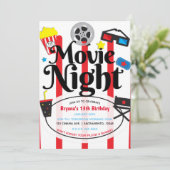 Invitation à une fête d'anniversaire cinéma (Debout devant)