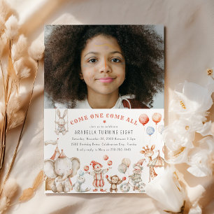 Invitation à une fête d'anniversaire cirque pour e