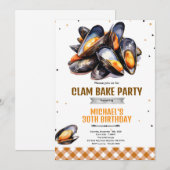 Invitation à une fête d'anniversaire Clam Bake (Devant / Derrière)