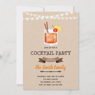 Invitation à une fête d'anniversaire cocktail