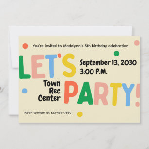 invitation à une fête d'anniversaire colorée, fais