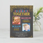 Invitation à une fête d'anniversaire commune avec  (Debout devant)