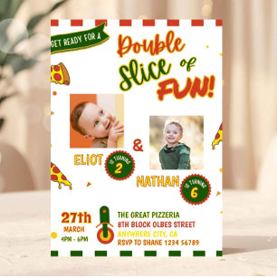 Invitation à une fête d'anniversaire commune avec 
