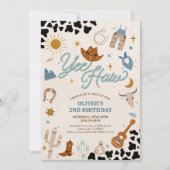 Invitation à une fête d'anniversaire cowboy (Devant)