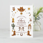 Invitation à une fête d'anniversaire cowboy (Debout devant)