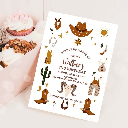 Invitation à une fête d'anniversaire cowboy