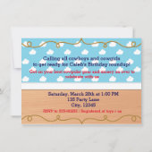 Invitation à une fête d'anniversaire Cowboy Wester (Dos)