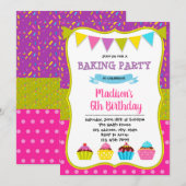 Invitation à une fête d'anniversaire cupcake (Devant / Derrière)