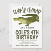 Invitation à une fête d'anniversaire d'alligator (Devant)