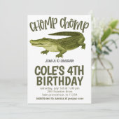 Invitation à une fête d'anniversaire d'alligator (Debout devant)
