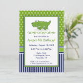 Invitation à une fête d'anniversaire d'alligator b (Debout devant)