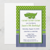 Invitation à une fête d'anniversaire d'alligator b (Devant / Derrière)