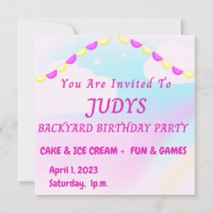 Invitation à une fête d'anniversaire dans le jardi