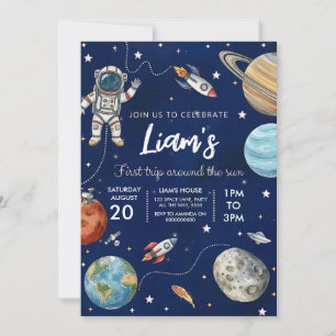 Invitation à une fête d'anniversaire dans l'espace