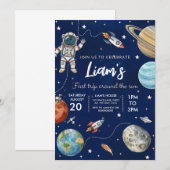 Invitation à une fête d'anniversaire dans l'espace (Devant / Derrière)