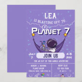 Invitation à une fête d'anniversaire dans l'espace (Devant / Derrière)