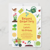 Invitation à une fête d'anniversaire dans un jardi (Devant)