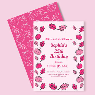 Invitation à une fête d'anniversaire d'automne