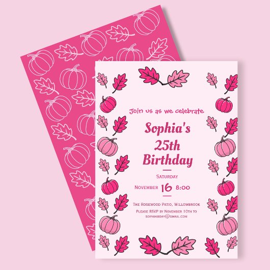 Invitation à une fête d'anniversaire d'automne