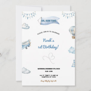 Invitation à une fête d'anniversaire d'avion migno