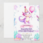 Invitation à une fête d'anniversaire d'Axolotl (Devant / Derrière)