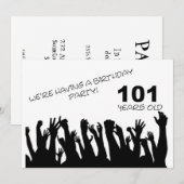 Invitation à une fête d'anniversaire de 101 ans av (Devant / Derrière)