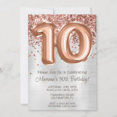 Invitation à une fête d'anniversaire de 10 ans Ros (Devant)