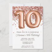 Invitation à une fête d'anniversaire de 10 ans Ros (Devant)