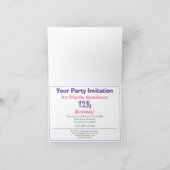 Invitation à une fête d'anniversaire de 12 ans (Intérieur)